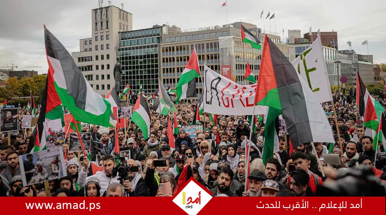 مظاهرة حاشدة في كافة الساحات الدولية لدعم الشعب الفلسطيني في غزة - صور