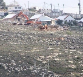جرافات جيش الاحتلال تجرف أراضٍ جنوب نابلس
