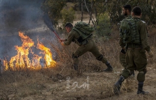 اندلاع حريقين في "كيسوفيم" بفعل بالونات حارقة أطلقت من غزة