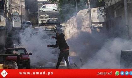 إصابات بالاختناق خلال مواجهات مع قوات الاحتلال في بيت أمر